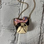 Betsey Johnson Betsy Johnson Sugar Critters Frenchie Bulldog with Bow Enamel Necklace Photo 5