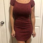 Uk2la Womens Medium Maroon Sweater Dress/ Shirt Off The Shoulder Short Sleeves Photo 1