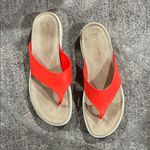 ECCO Women's Bright Neon Orange Cork and Leather Thong Corksphere Sandals Size 9.5 Photo 1