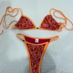 NWOT Strawberry Milk Mob Sunset Soda Bikini Set Orange Size M Photo 3