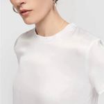Nation Ltd Marie Top White Satin Short Sleeve Crew Neck Top Shirt XS Photo 1