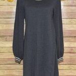 Max Studio  Ladies L Gray Sweater Dress Balloon Sleeves at Knee Career Neutral Photo 0