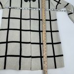 Escio Cardigan Sweater Womens M Toggle Button Windowpane Plaid Ivory Black NEW Multiple Size M Photo 7