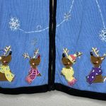 Vintage Bechamel Woman Christmas Sweater Vest‎ Blue Size 1X Photo 3