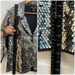 Colleen Lopez New Bracelet Sleeve Sequin Button Blazer Medium Festive Party Black Photo 12