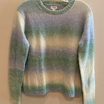 J.Crew (2023) Cotton Crew Neck L/S Ombré Stripe Cream Green Blue CreamSweater XS Photo 0