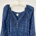 Anthropologie Akemi + Kin Dress Handkerchief Hem Plaid Lace Cottagecore US 6 Photo 7
