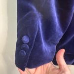 VINTAGE Escada Blue Velvet Blazer Beaded Sz 38 Made in West Germany Photo 7