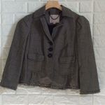 Rebecca Taylor  black white‎ textured Raw Hem blazer Women’s Size 2 Photo 1