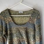 Star‎ CCC Y2k Size Large Green Blue Floral Earth Funky Round Neck Top Photo 1