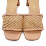 Stuart Weitzman  Cayman Mesh Leather Block-Heel Mules Sand Beige Size 5.5 Sandals Photo 11