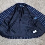 Ralph Lauren Polo  Women's Double Breasted Pinstripe Linen Blazer Size 12 Navy Photo 6