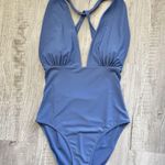 Summersalt  the Plunge One Piece Swimsuit Blue Size 10 V-Neck Cross Back Photo 1