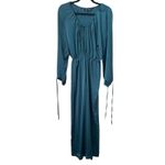 ZARA Satin Boho Style Jumpsuit Teal XS Photo 1