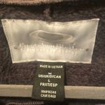 Oakley Gretchen Bleiler  Fleece Shawl Knit Jacket M Square Buttons Pockets Gray Photo 7