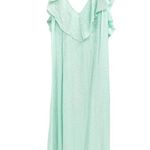 Zadig & Voltaire Reen Jacquard Leo Mint Ruffled Maxi Dress Size M New Photo 5