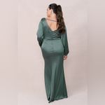 Revelry Vera Satin Dress Long Sleeve Maxi Size 8 Bridesmaids Cocktail Champagne Gold Photo 8