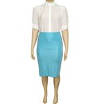 STAUD  Chana Pencil Jersey Midi Skirt, Aqua, Large Photo 6
