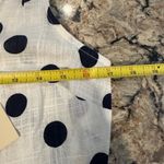 Monteau Navy Blue Polka Dot Sleeveless Romper Size M/L Linen Beach Vacation Wide Leg NWT Photo 9