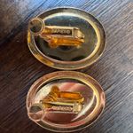 Vintage Napier‎ Asymmetrical Gold & Black Designer Earrings 1980s Clip On Photo 3