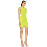 Ganni Velvet Crochet Open Back Mini Dress in Lime Punch Small New Womens Velour Photo 2