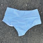 Montce Full Coverage High Rise Gingham Bikini Bottom Size Medium Blue Photo 3
