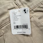 Free People  SZ 12 Billie Chino Shorts Hi-Rise Pleated Pocket Zip-Fly Almond Milk Photo 6