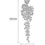 Bridal Earring Crystal With CZ Stone/ Fine Silver Plated Photo 6