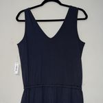 Daily Ritual size medium v neck solid black one piece pants romper elastic waist Photo 2