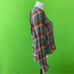 Pilcro Anthropologie Plaid Long Sleeve Buttondown Shirt in Coral Photo 3