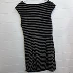 Loft  Ann Taylor Striped Dress Women Sz LP Sleeveless Lined Black Grey Stripe Photo 9