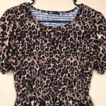 ZARA Women’s Leopard Print Smocked Peplum Hem Short Puff Sleeve Blouse Photo 1
