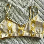 SheIn Yellow snakeskin bikini top size small Photo 0