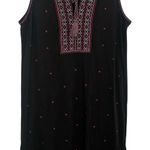 J.Jill Womens Medium Embroidered Sleeveless Knit Sun Dress Tassel Boho Festival Photo 0