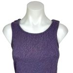 Free People Floral Cotton Purple Sleeveless Round Crochet Peplum Tank Top Size S Photo 6