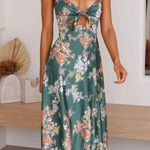 MIDI Dress Floral Green Size 8 Photo 1