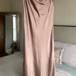 EXPRESS Cowl Neck Bronze Satin Slip Dress Photo 0