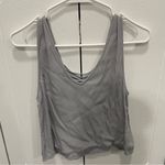 Forever 21 Grey Lace Up Tank Crop Top Photo 3