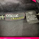 Onque Casuals size large‎ black full zip lightweight jacket velour pink blue Photo 2