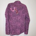 Cowgirl Hardware Animal Print Blk & Pink Embroidered Button Down Shirt EUC Sz M Size M Photo 6