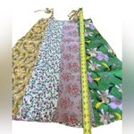 Ninexis Color Block Floral Boho Hippie Patchwork Dress Tassel Ties Womens Small Yellow Photo 10