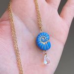 Handmade gold tone stainless steel boho chic beach quality glass beads necklace🌀🐚🌊 Photo 7