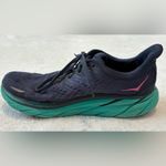 Hokas Clifton 8‎ Running Sneakers Navy Blue Teal Pink Photo 7