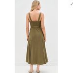 La Ligne $425 Button Down Midi Desi Dress Belted Sz 8 Green Photo 3