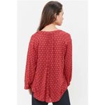 Urban Outfitters  Womens Argyle Diamond V-Neck High Low Hem Blouse Rust Medium‎ Photo 3