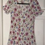 Forever 21 Foral button down dress white + pink Photo 0