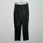 Aritzia  Babaton Belted High Waist Black Pant Faux Leather size 6 Photo 2