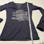Life is Good Good Vibes by Life Is‎ Good Womens Size XS Blue Long Sleeve Shirt V-Neck Fitted Photo 4