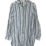 CP Shades  Linen Striped Button Up Tunic Shirt Small Photo 0