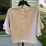 ZARA  Top Women's Blush Pink Cropped Ruffle Flutter Sleeve Photo 1